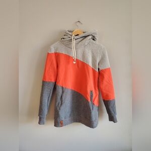 Gray and Orange Women's Hoodie